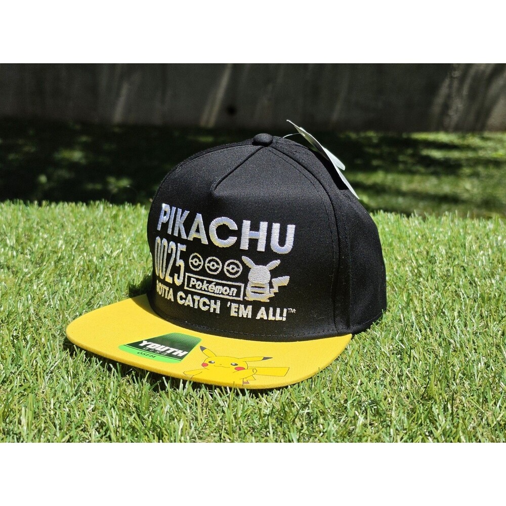 Pokemon Trainer Hat Pikachu Snapback Baseball Cap "Gotta Catch Em All" Youth NWT